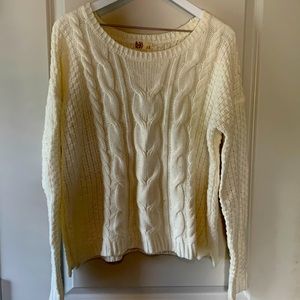 Cream cableknit sweater